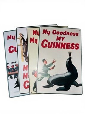 Lot of 4 My Goodness My Guinness Metal Tin Signs
